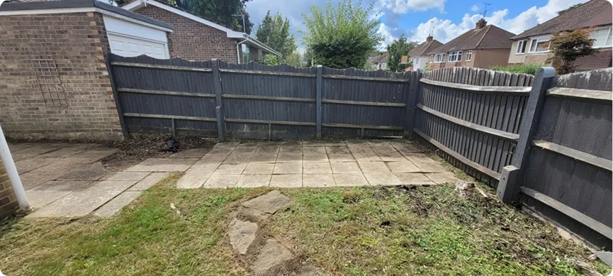 Cleared garden after transformation